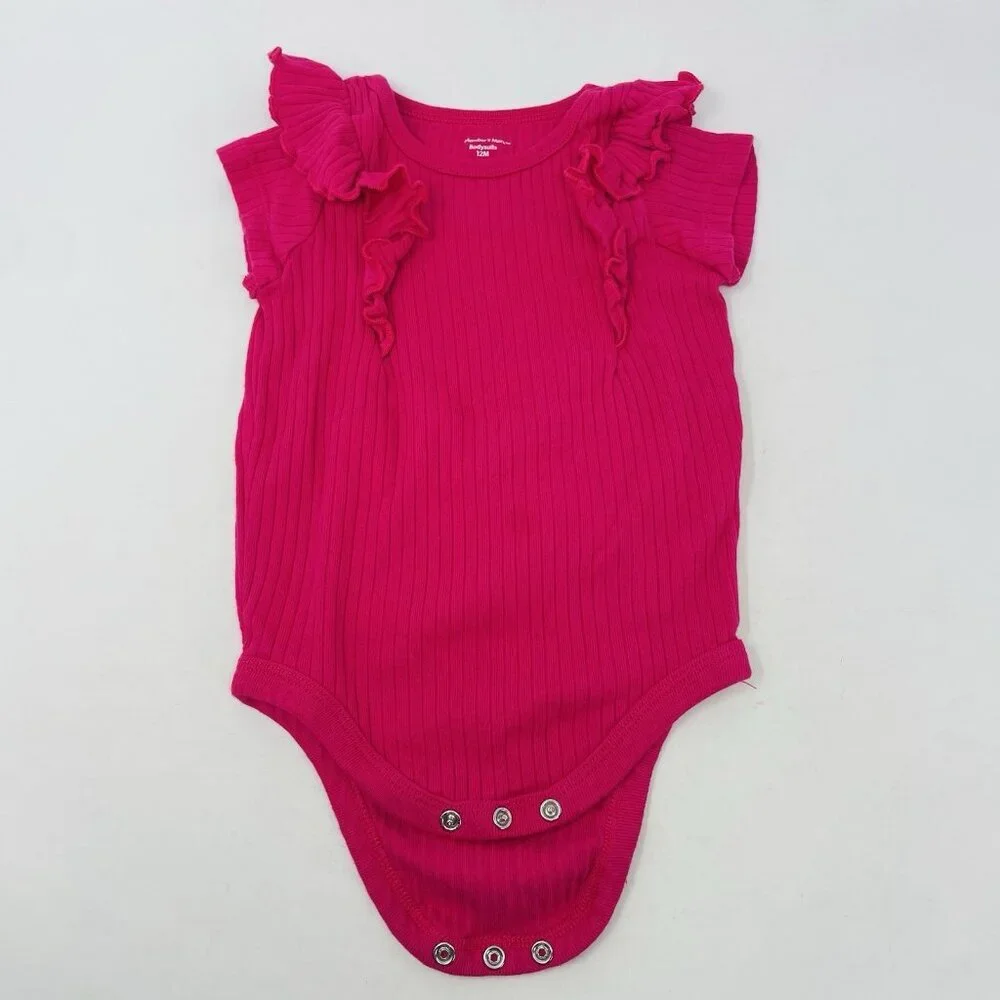 Members Mark Baby Girls 12 Months 5 Pack Animal Print/Floral Bodysuits Pink 2275